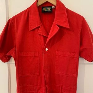 BIG BUD PRESS MUSTANG RED SHORT SLEEVE JUMPSUIT